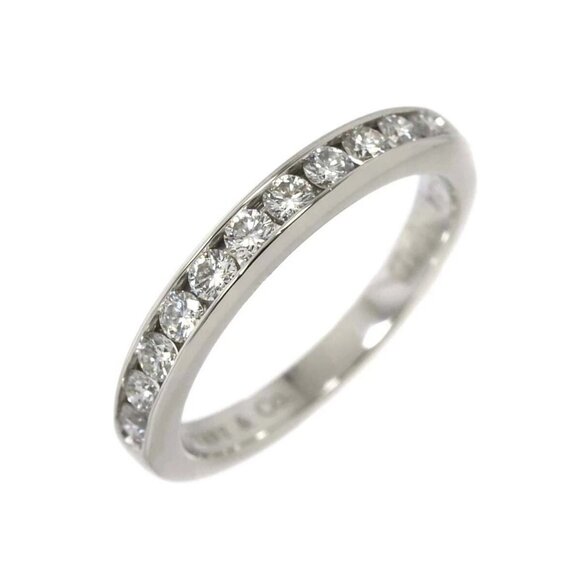 TIFFANY Co. Half Diamond Band Ring Pt Platinum size4.75-5(US) 90282535 - Picture 1 of 9